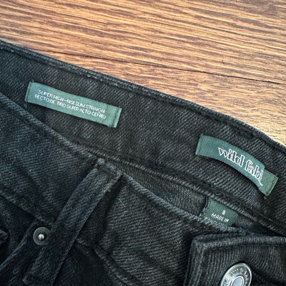 High Rise Slim Straight Black Jeans - Picture 4 of 8